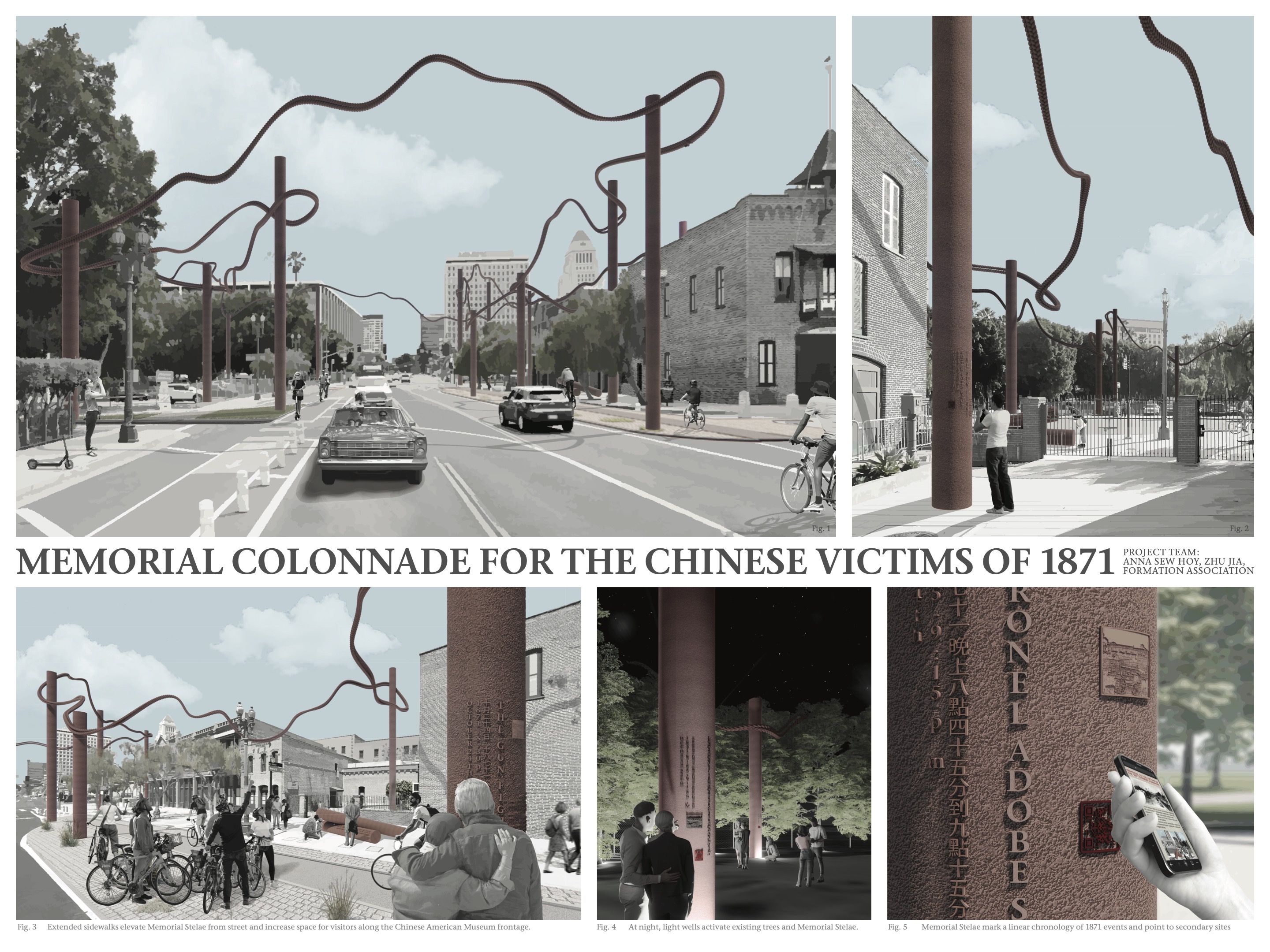 The Memorial Colonnade by Anna Sew Hoy, Zhu Jia and Formation Association / Courtesy City of Los Angeles Department of Cultural Affairs.