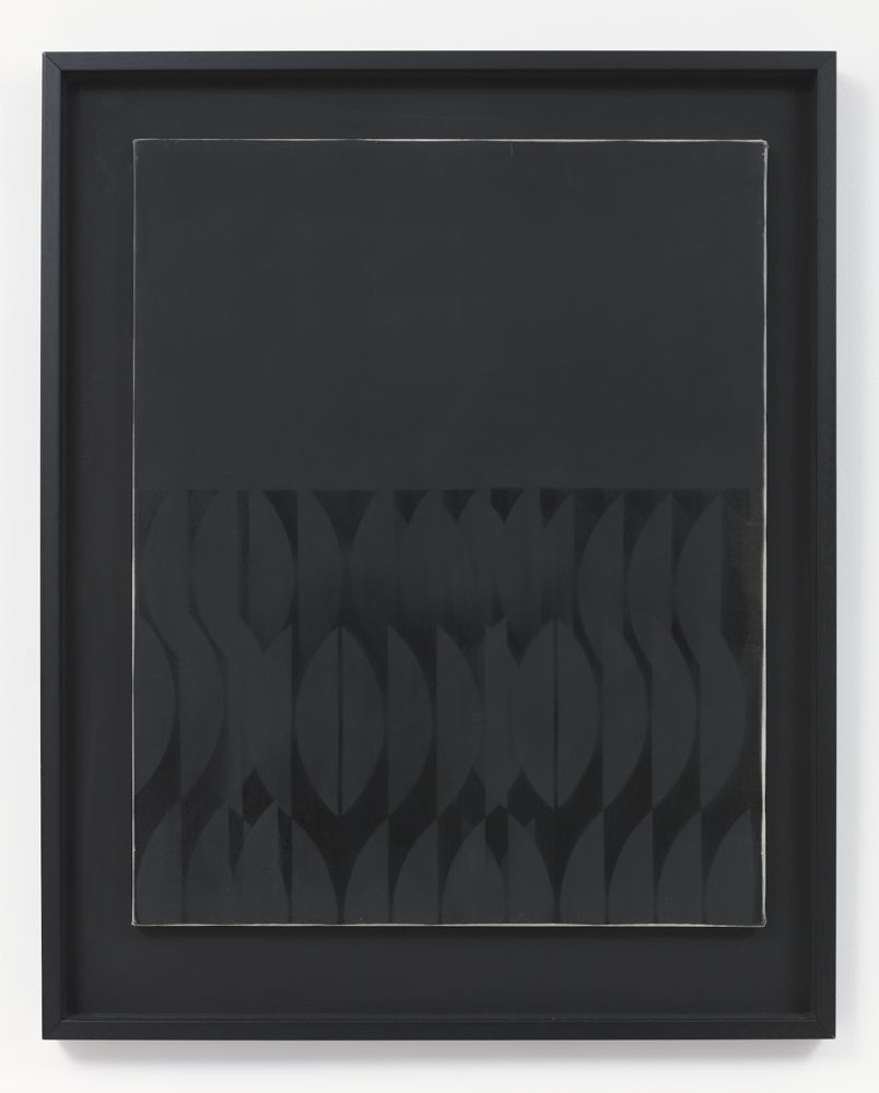 Walter Leblanc, Torsions Schématiques, 1963. Airbrush on paper, black paint. Image by We Document Art