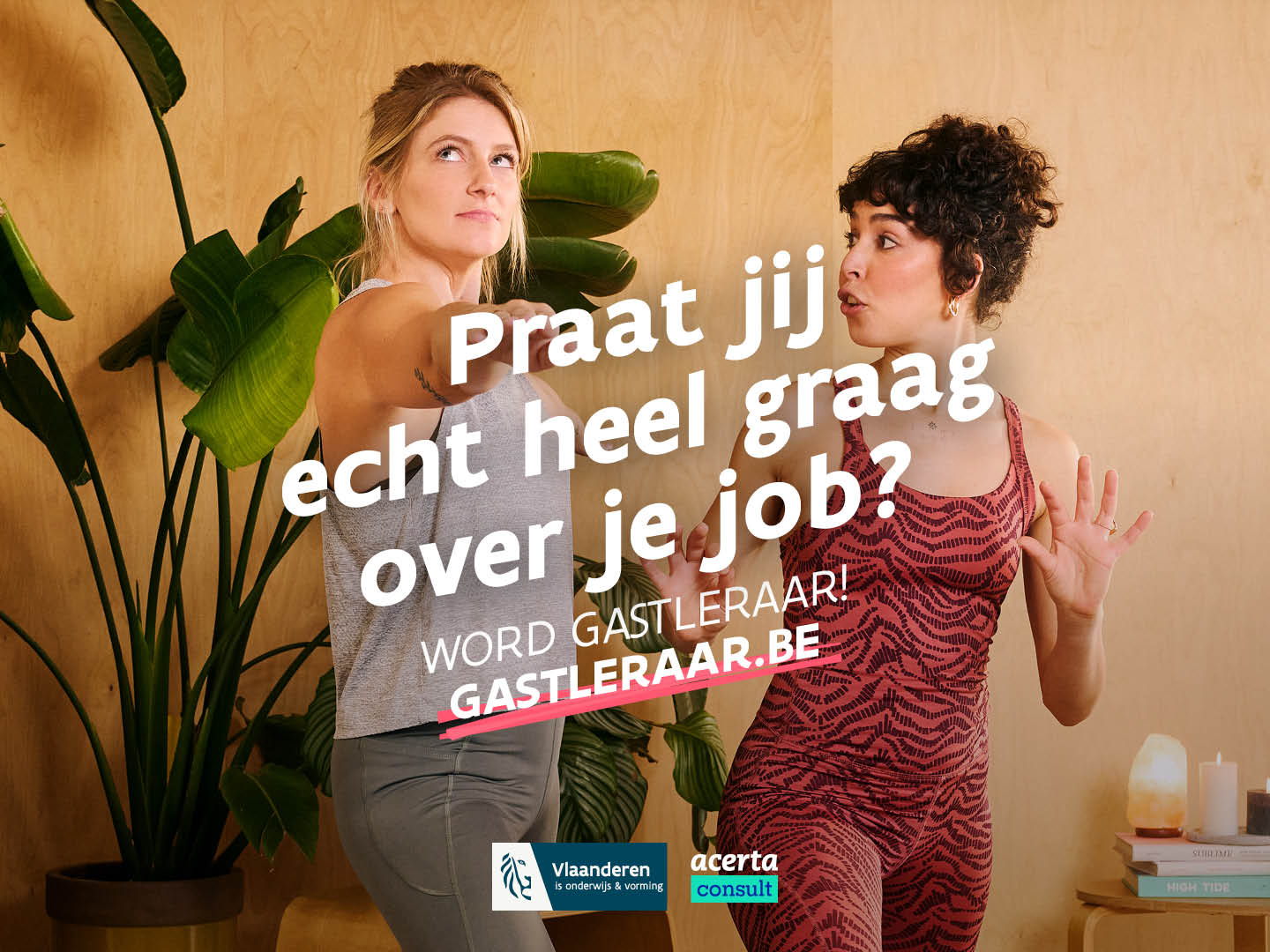 Acerta Consult, de Vlaamse regering en Hotel Bonka zetten mensen die heel graag over hun werk praten voor de klas.