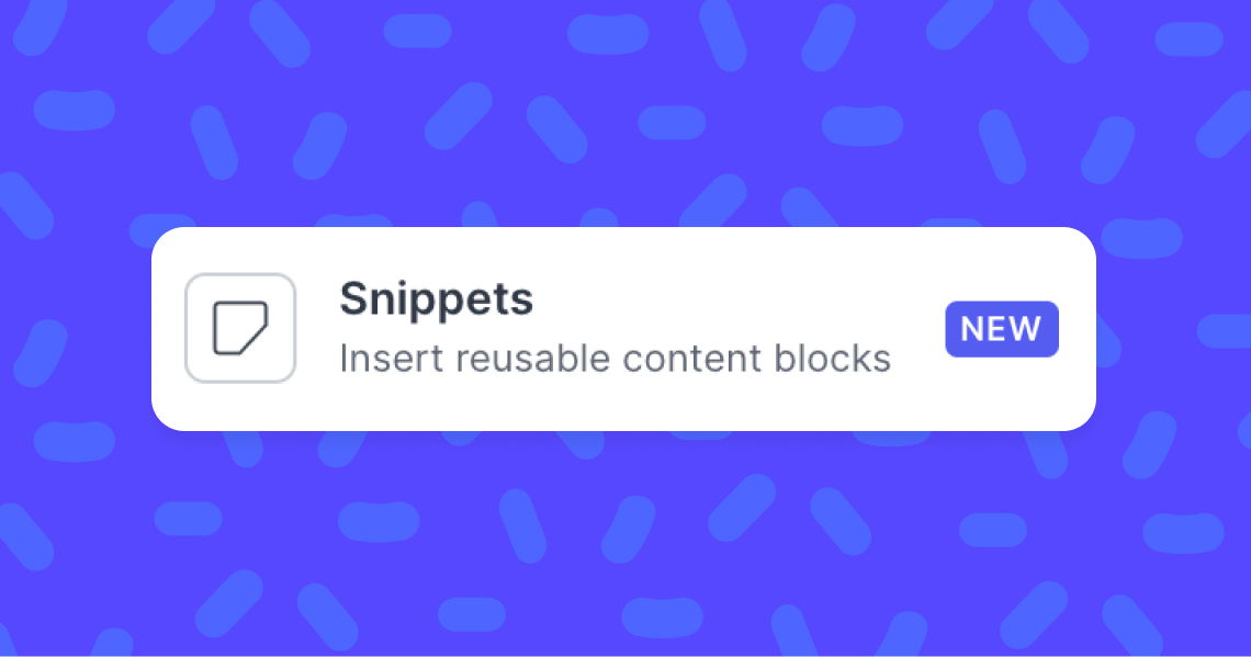 Help: Creating reusable content with Snippets