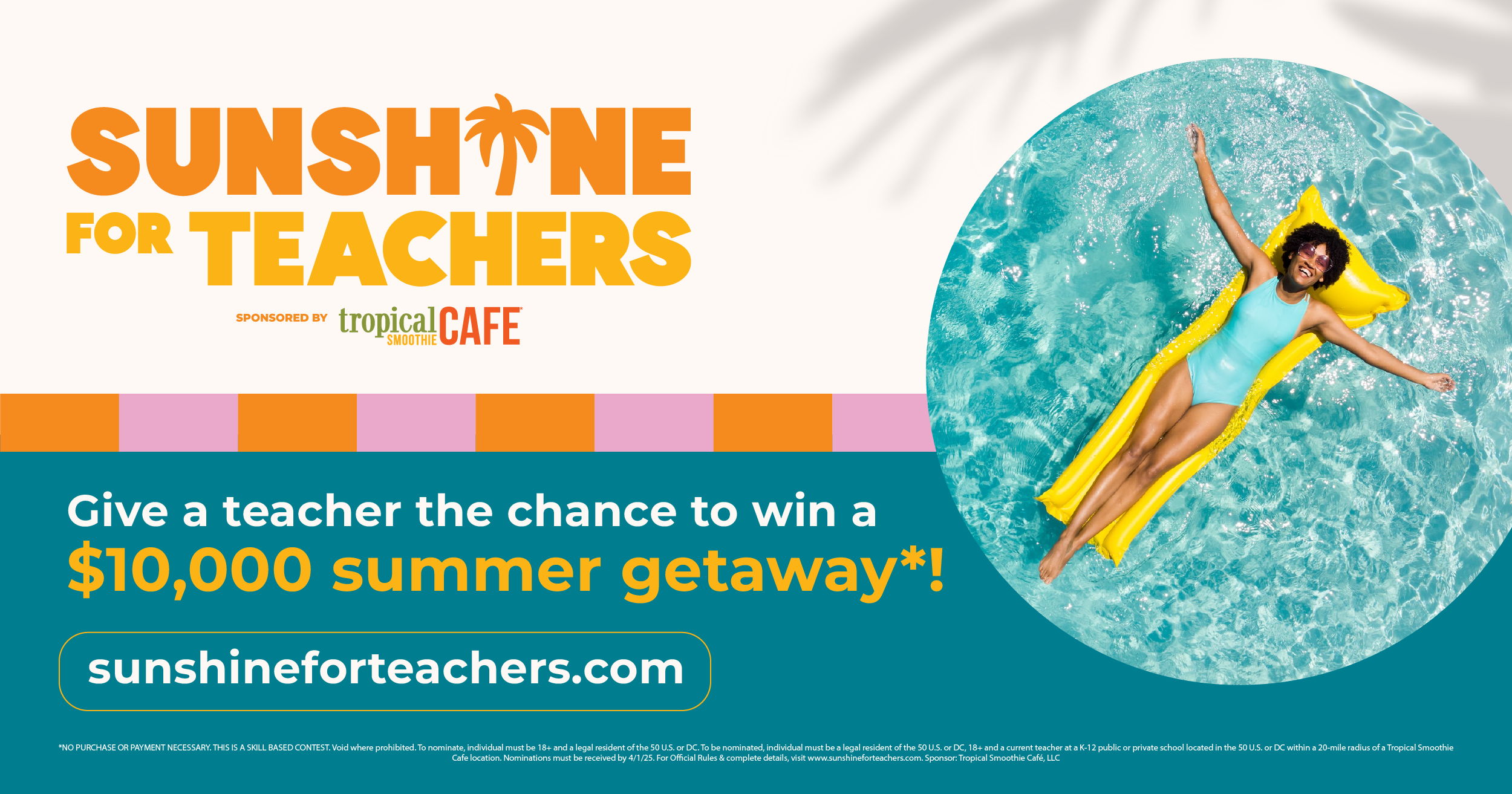 Tropical Smoothie Cafe® Launches Sunshine for Teachers Recognition Program and Will Award Over $100k in Prizes 