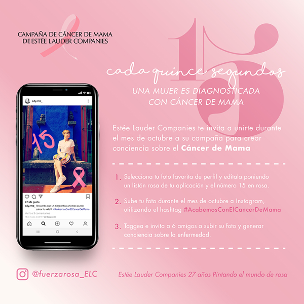 Estée Lauder Companies te invita a unirte a su campaña digital #AcabemosConElCancerDeMama