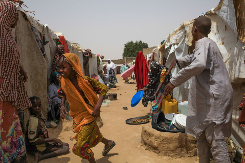 March 2020: An overcrowded camp for newly arrived internally displaced people in Maiduguri. Photographer: Scott Hamilton