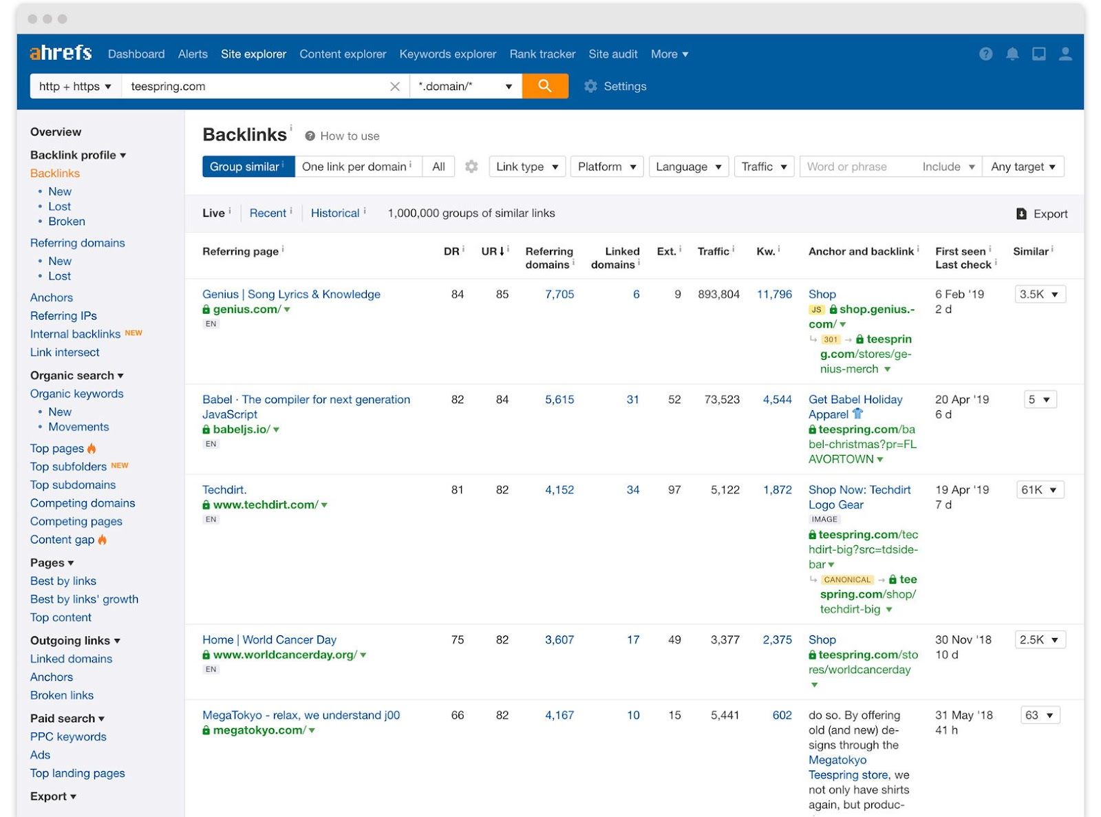 [browser]Ahrefs is a great tool for tracking site referrals as well as general SEO site value.