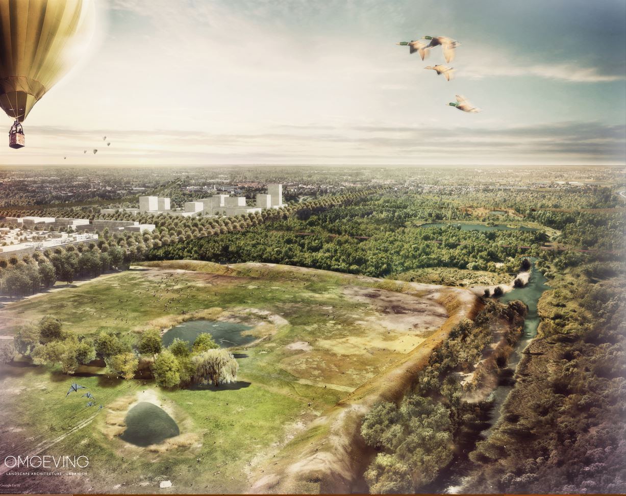 Simulatiebeeld hondenzwemvijvers © OMGEVING