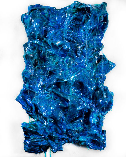 Victor Crepsley, Blue Heat, 2024,  diverse materialen,  63 x 41 cm, collectie Jason Dolman
