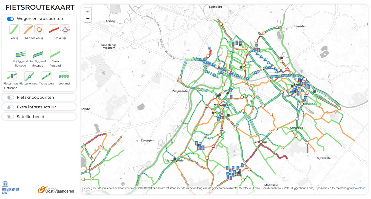 digitale fietsroutekaart