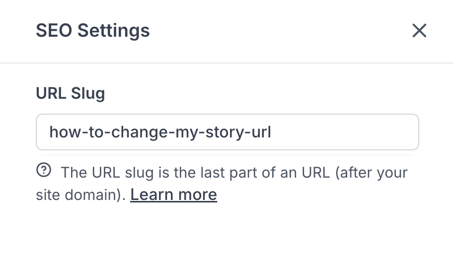 How can I change the URL of my story?