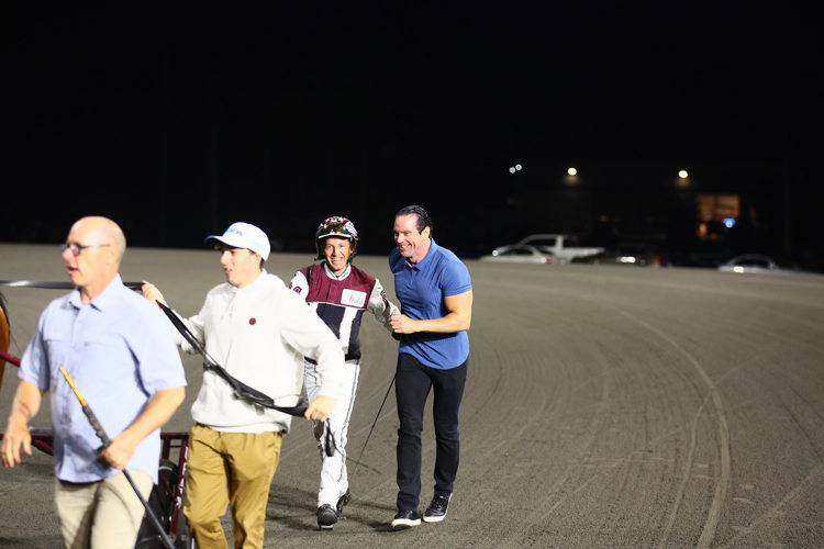 Grace Hill and connections celebrate Roses Are Red Final win on June 17, 2023 at Woodbine Mohawk Park (New Image Media)