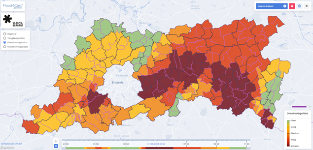 Voorspelling overstromingsrisico’s - Vlaams-Brabant - 1 augustus 2024 om 5u50