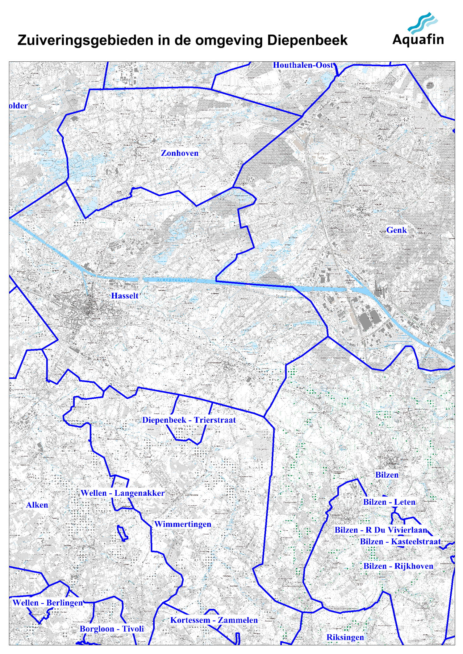 Waar wordt mijn afvalwater gezuiverd: zuiveringsgebieden in de omgeving van Diepenbeek