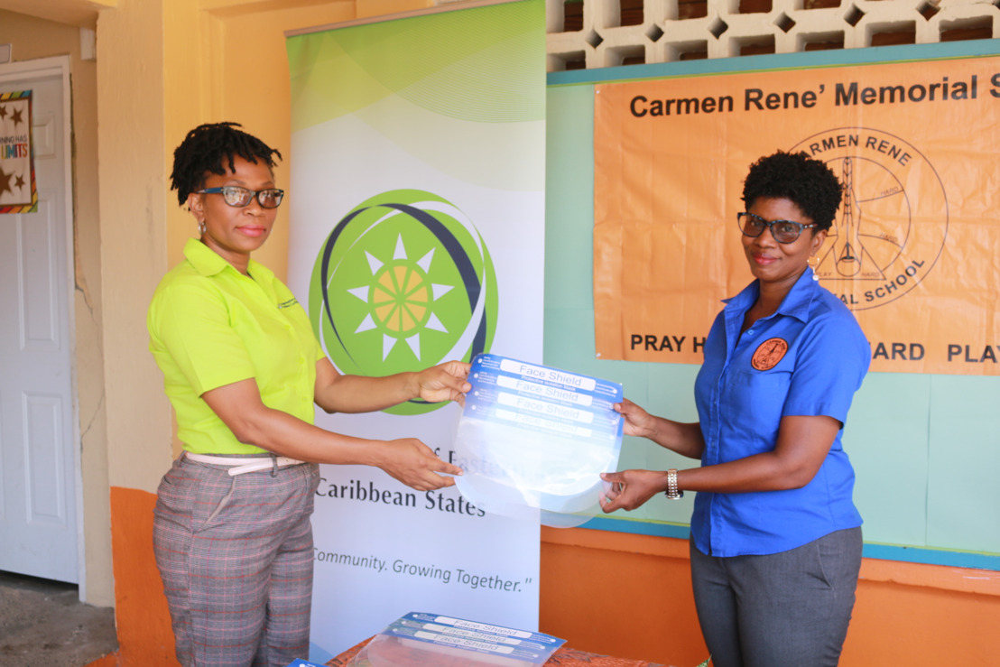 OECS Commission Donates PPE to Dame Pearlette Louisy Primary and Carmen Rene Memorial Schools