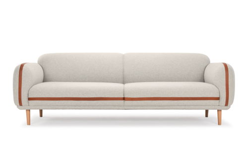 Bailey 3-seater sofa - Andie Stone & Leather Hermes Bronze