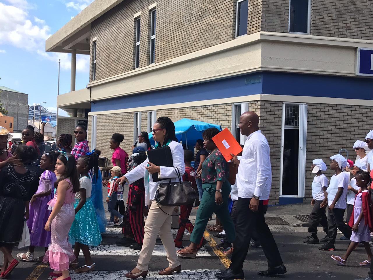 Members of the public in downtown Kingstown as part of the Reading Road Show
 
