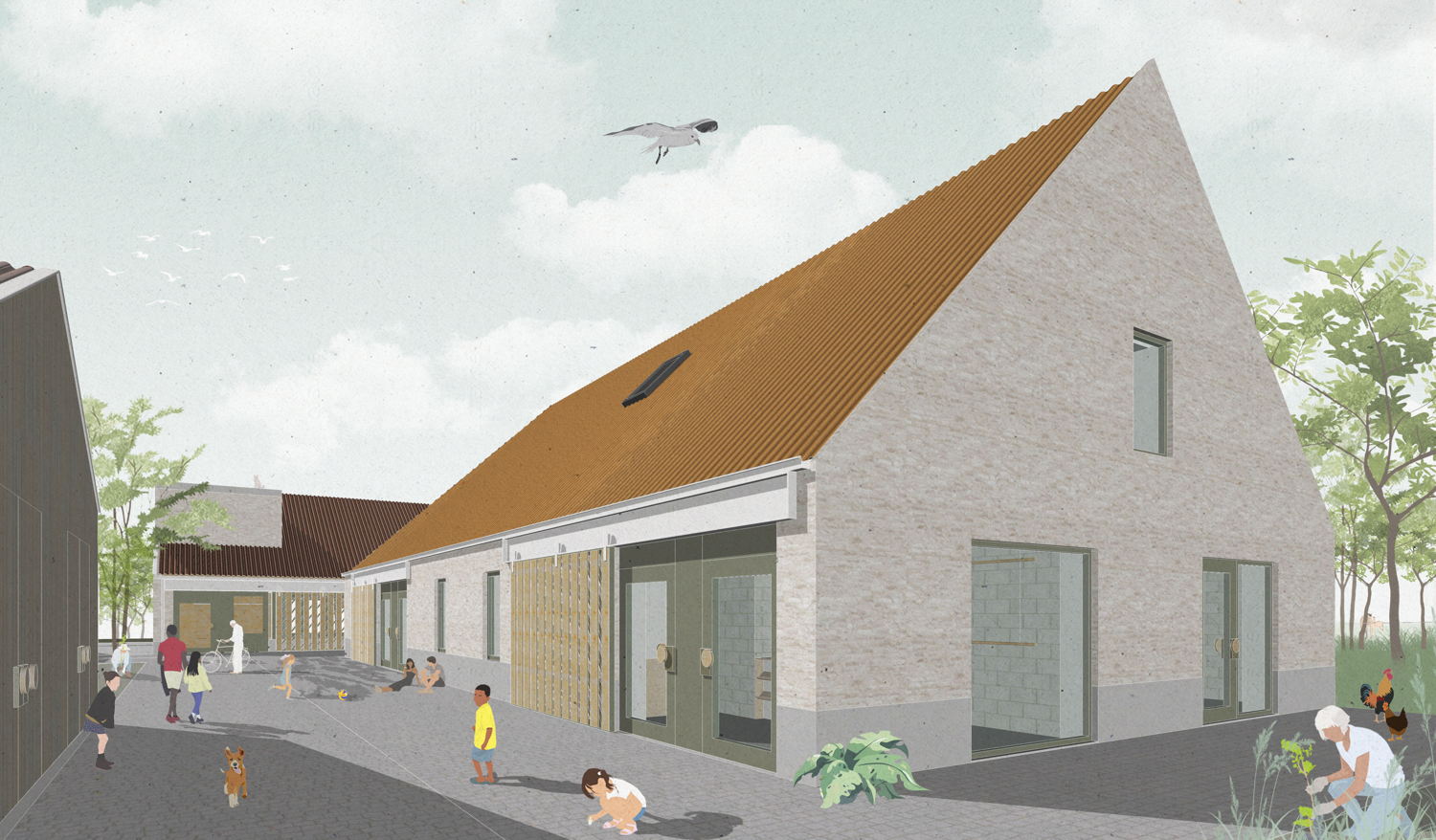 Simulatiebeeld 6 jeugdkamer Park Groot Schijn - ©BULK architecten