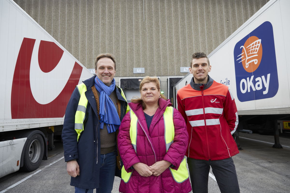 Christophe Dehandschutter (Colruyt Group) and Veerle Van Mierlo (bpost)