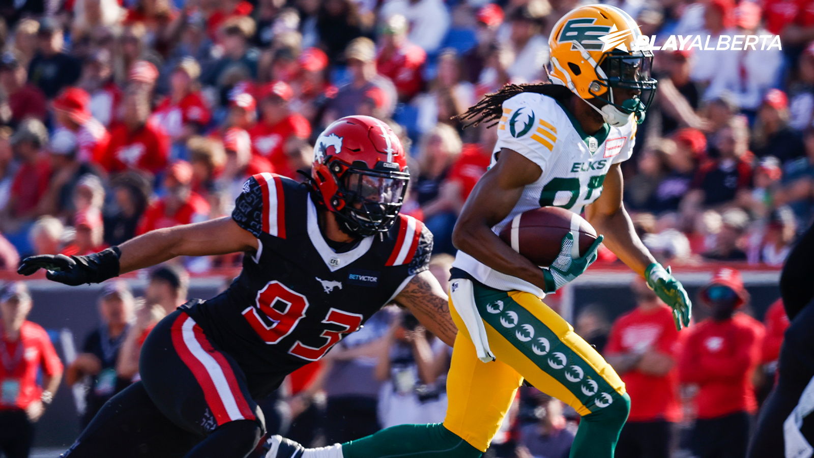 Romeo McKnight (93) with the Stampeders in 2022 | Photo Courtesy: CP Images