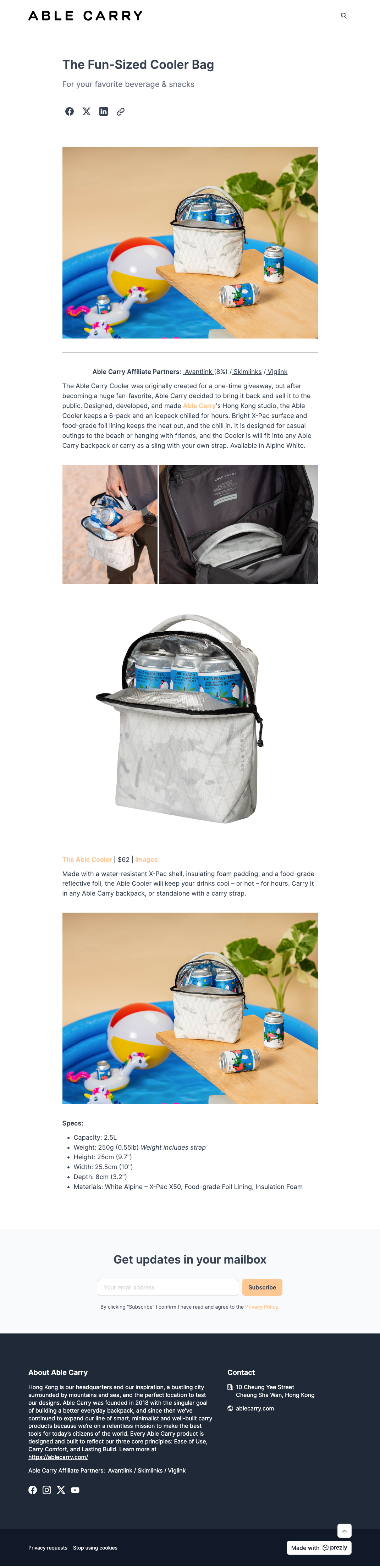 Able Carry's new fun-sized cooler launch