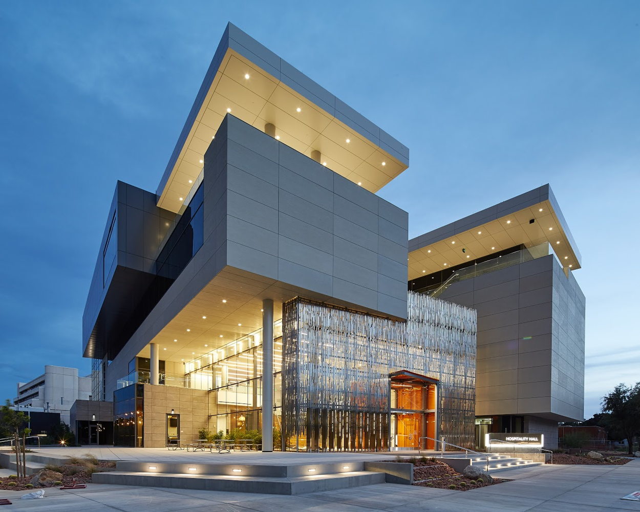 UNLV’s newly built Hospitality Hall houses the William F. Harrah College of Hospitality  (Image courtesy of University of Nevada, Las Vegas)