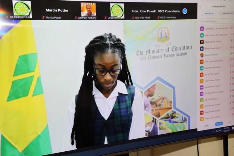 Student from Saint Vincent and the Grenadines at the Opening Ceremony