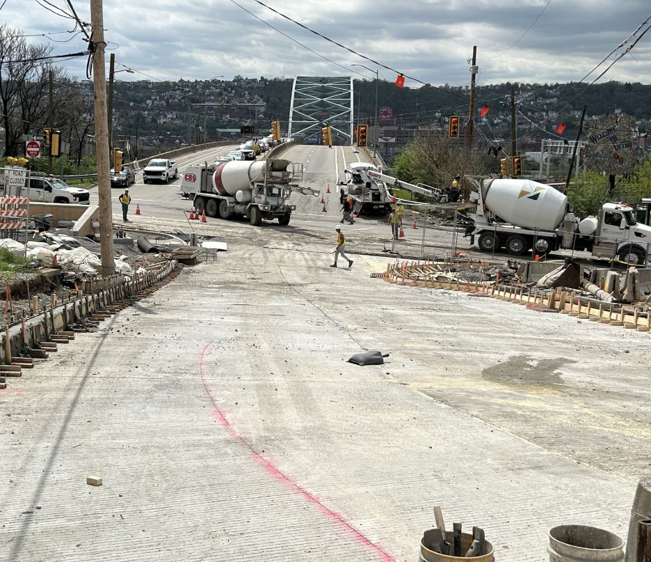 View of Kirkpatrick Street’s new roadway aligned with the end of the Birmingham Bridge View of Kirkpatrick Street’s new roadway aligned with the end of the Birmingham Bridge