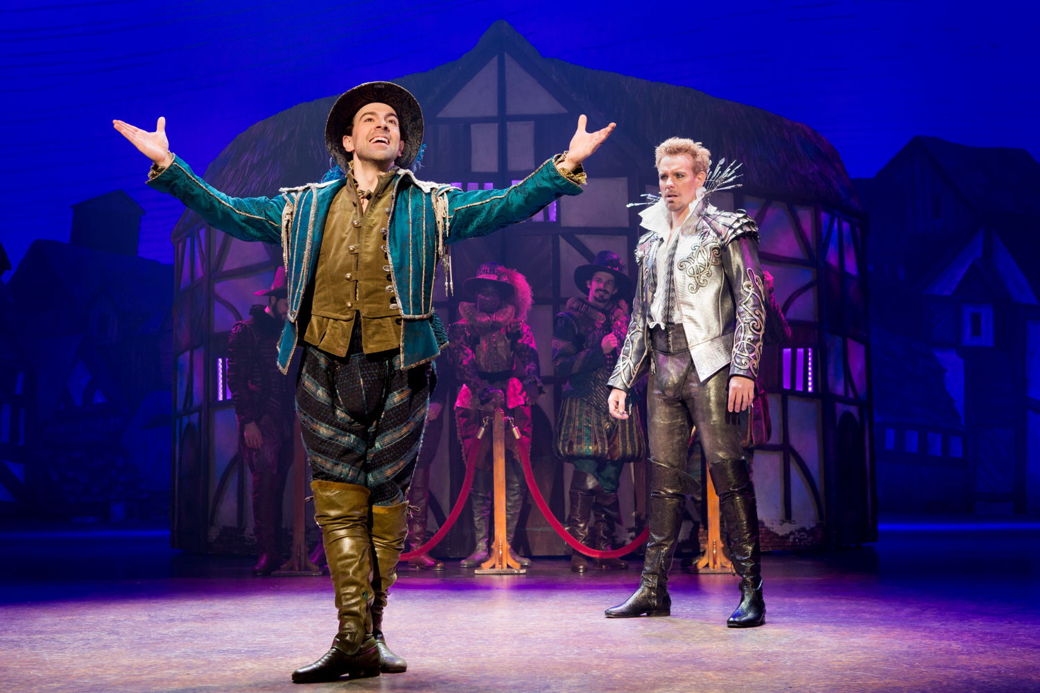From L: Rob McClure, Adam Pascal and the cast of the Something Rotten! National Tour. © Jeremy Daniel