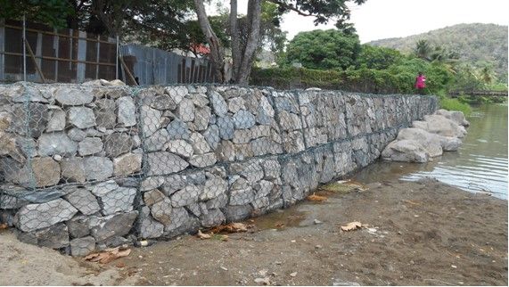 River Bank Stabilisation at Anse La Raye, St. Lucia.