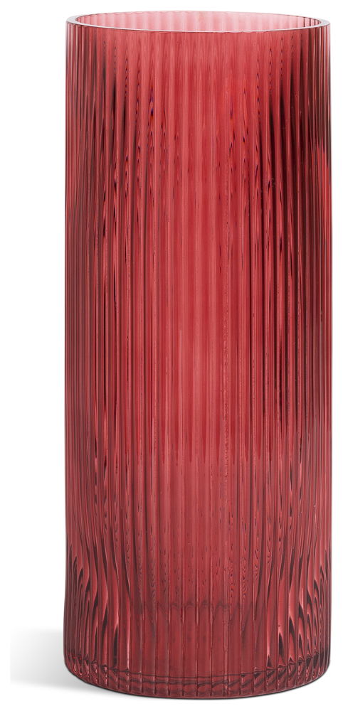 Habitat Red Ribbed Vase, £12