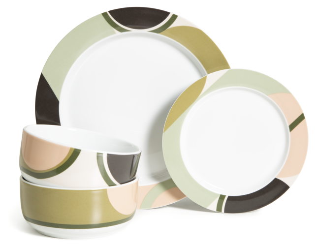 Habitat Citrine Decal 12pc Dinner Set