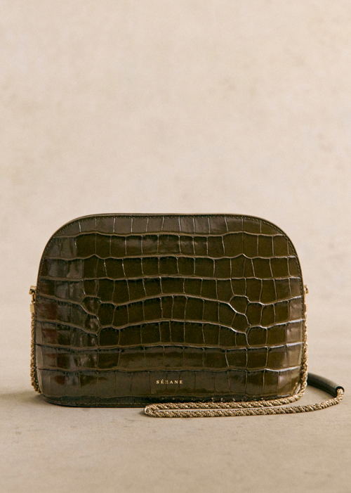 Sézane - Sac VICTOR Kaki croco - 295€