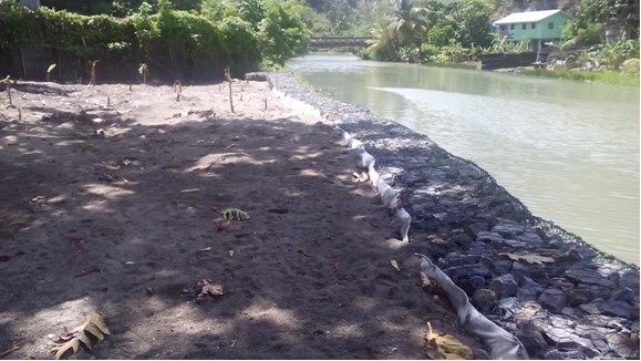 River Bank Stabilisation at Anse La Raye, St. Lucia.