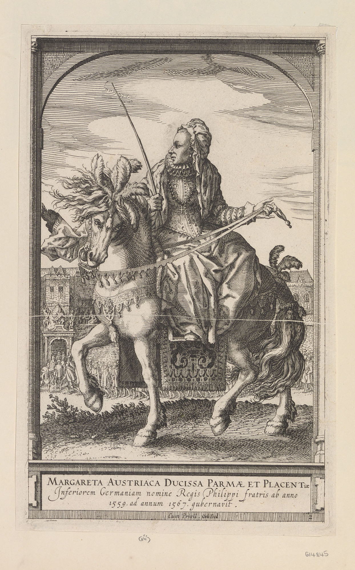 Anoniem, Ruiterportret van Margaretha van Parma, 1567, inv. 1014   © Collezioni d’arte Fondazone Cariparma