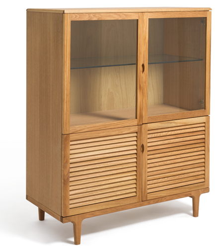 Habitat Oiled 2 Door Glass Display Cabinet - Oak, £500