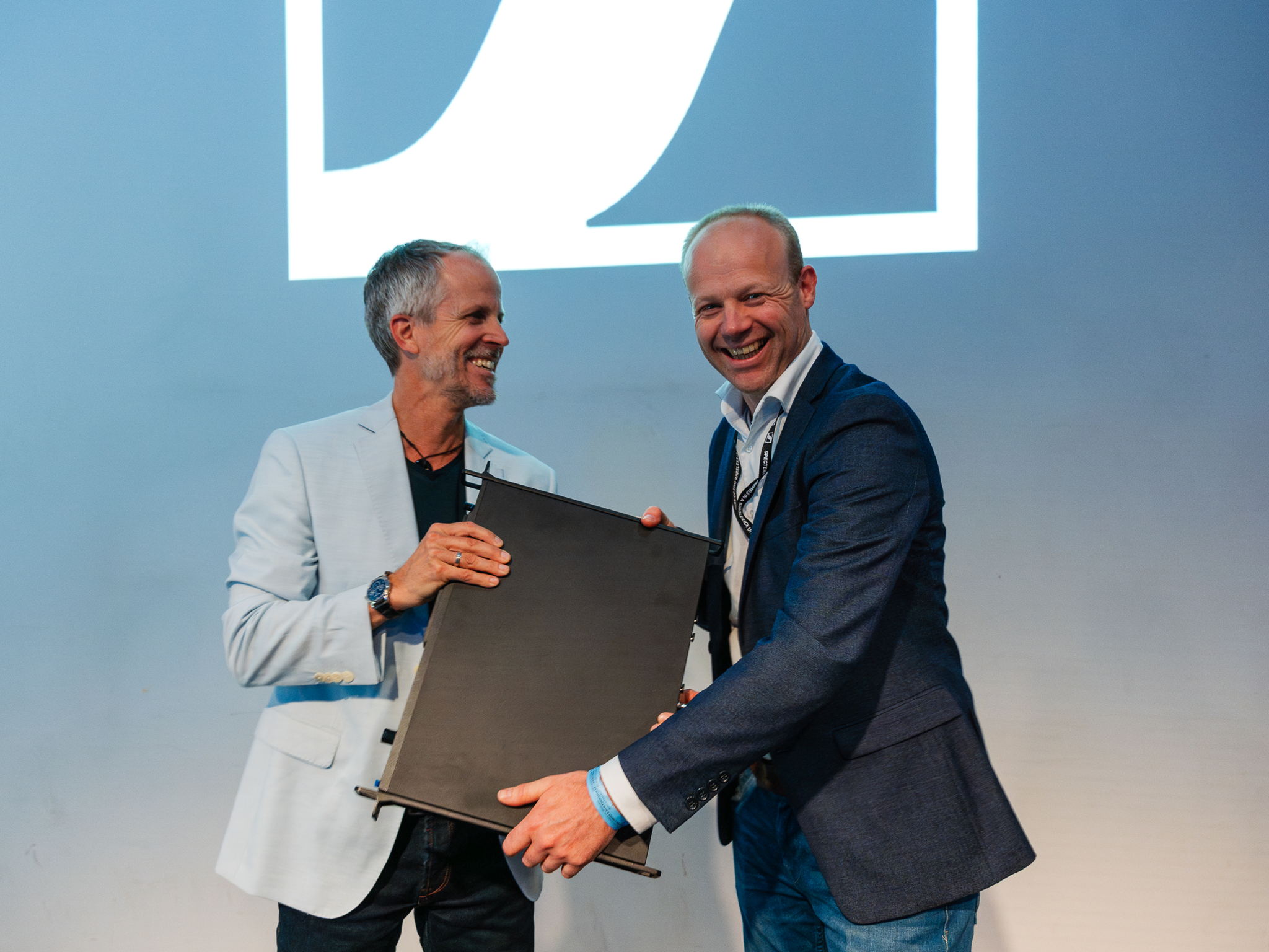 Floris van den Berg (right) with Andreas Sennheiser during the Spectera unveiling at IBC 2024 Floris van den Berg (right) with Andreas Sennheiser during the Spectera unveiling at IBC 2024