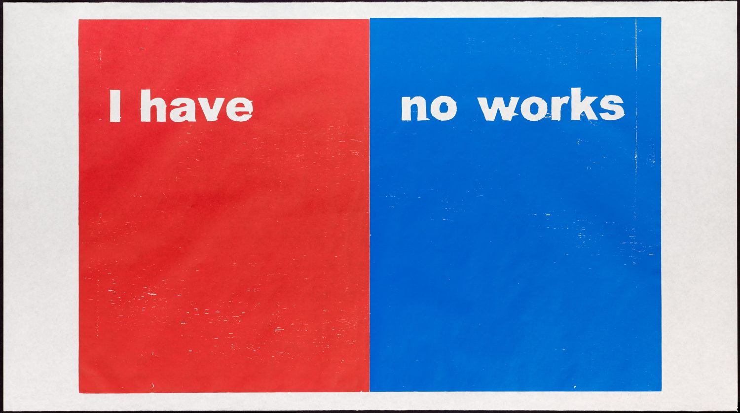 Andrea Buttner, I have no works, 2017. Photo Reto Pedrini. Courtesy Galerie Tschudi, Zuoz. © Andrea Büttner, VG Bild-Kunst, Bonn 2024