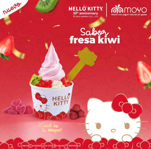 Preview: Festeja los 50 años de Hello Kitty con una dulce sorpresa: ¡el nuevo sabor de Moyo! 