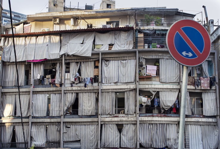 Building near Shatila Refugee Camp. Beirut, Lebanon, 2019, (c) Photo: Mashid Mohadjerin