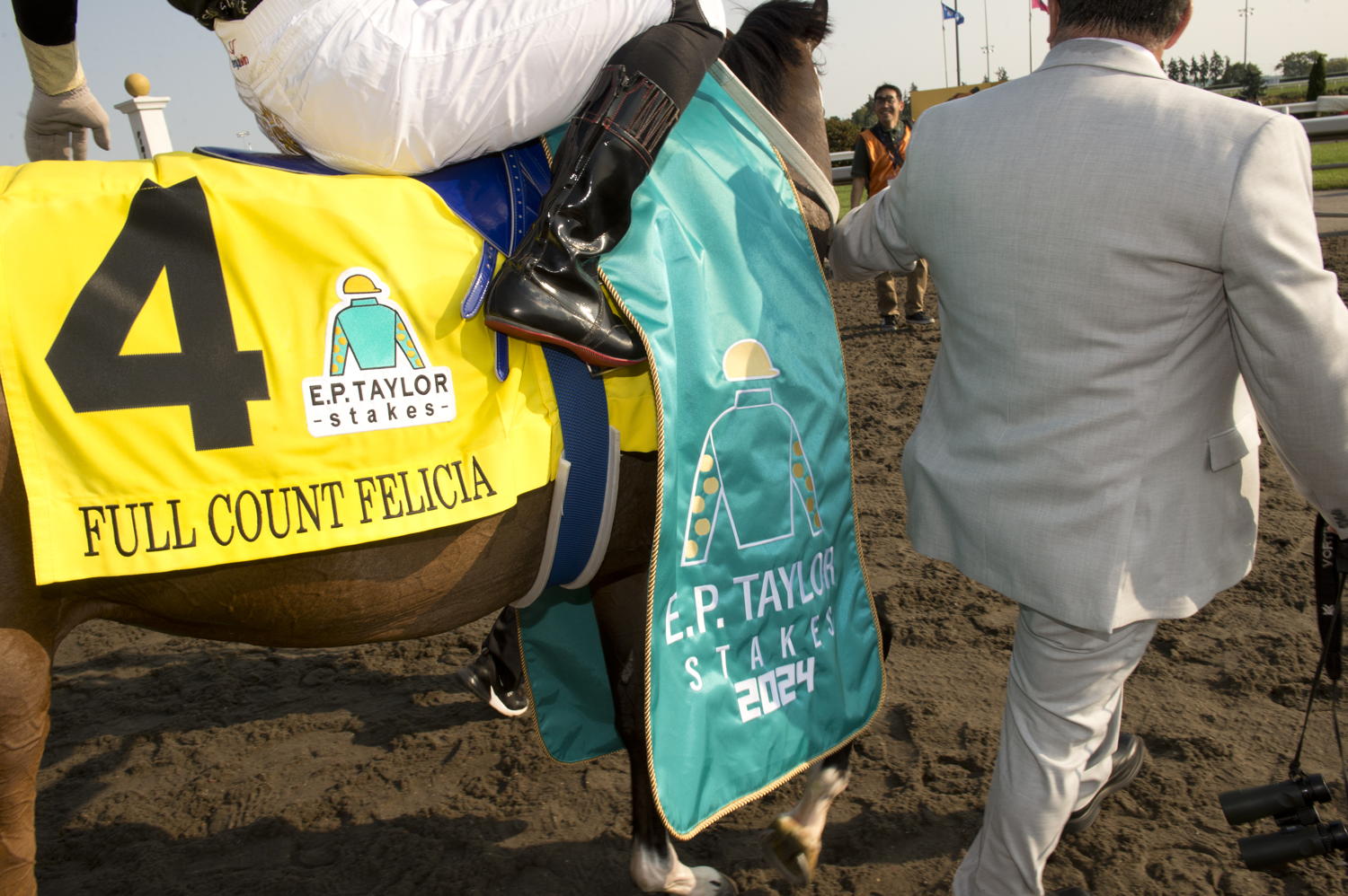 Full Count Felicia and jockey Kazushi Kimura winning the E.P. Taylor Stakes on September 14, 2024 (Michael Burns Photo)