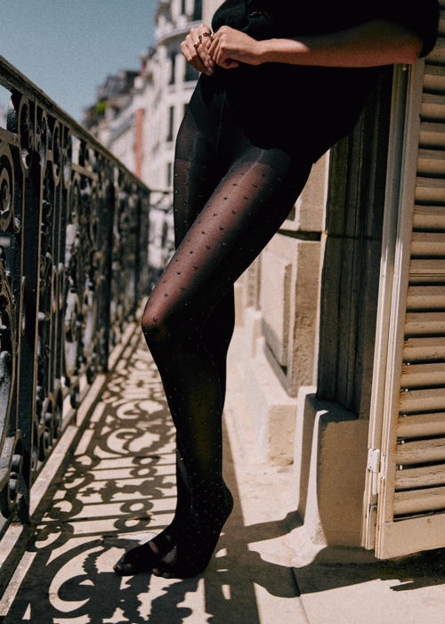 Sézane x Inouï - Chaussette _ Collant COLLANT Plumetis dore