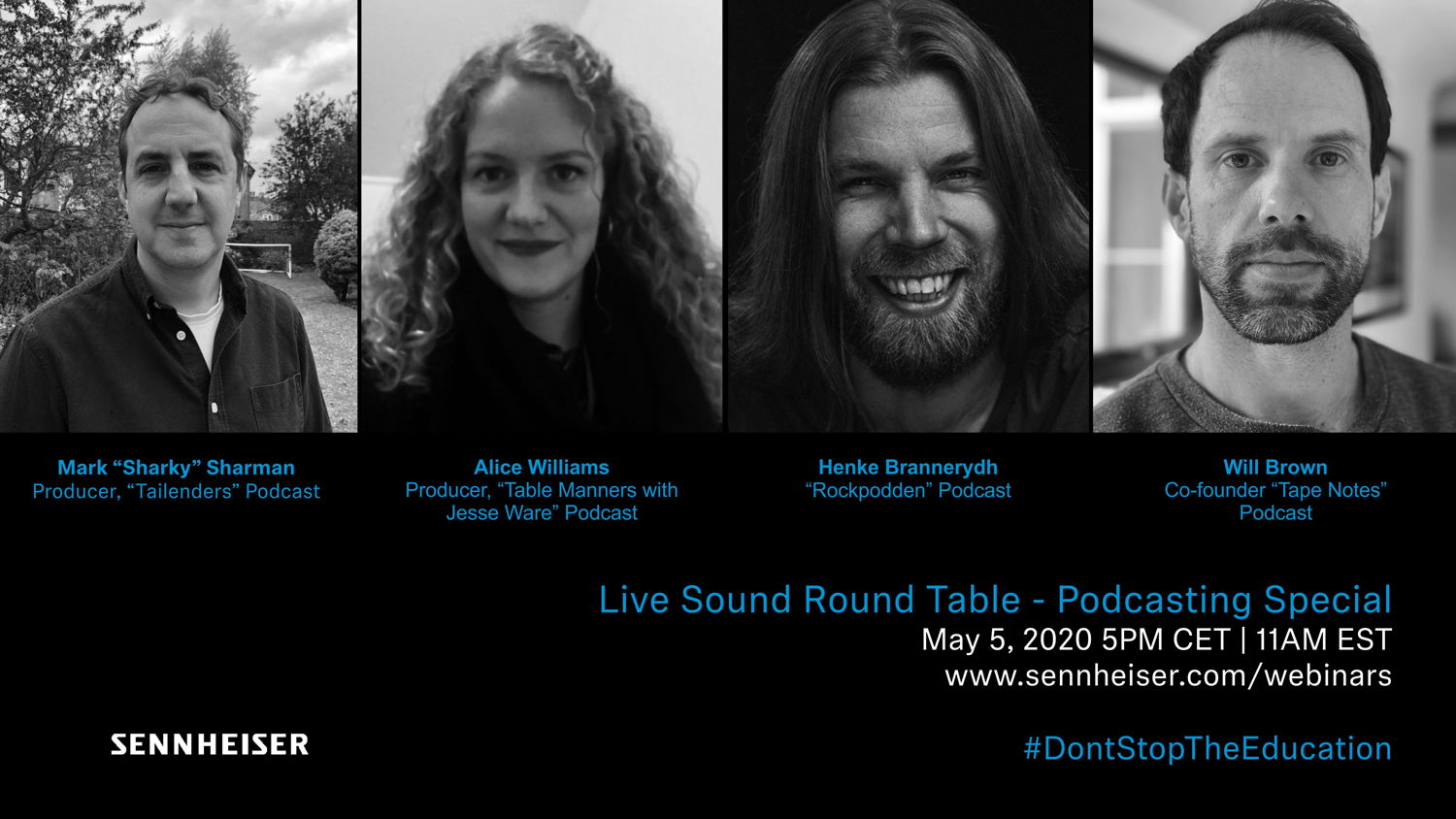 Meet Mark Sharman, Alice Williams, Henke Brannerydh and Will Brown in Sennheiser’s  live discussion round table on May 5 