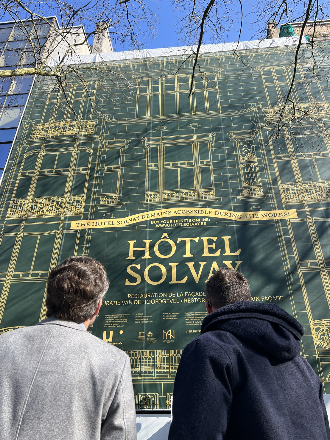 Solvay House facade renovation works begin