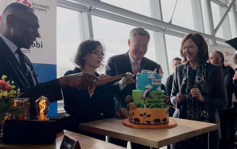 H.E. Ambassador Bitange Ndemo, Minister Hadja Lahbib, Arnaud Feist (CEO Brussels Airport Company) & Dorothea von Boxberg (CEO Brussels Airlines)