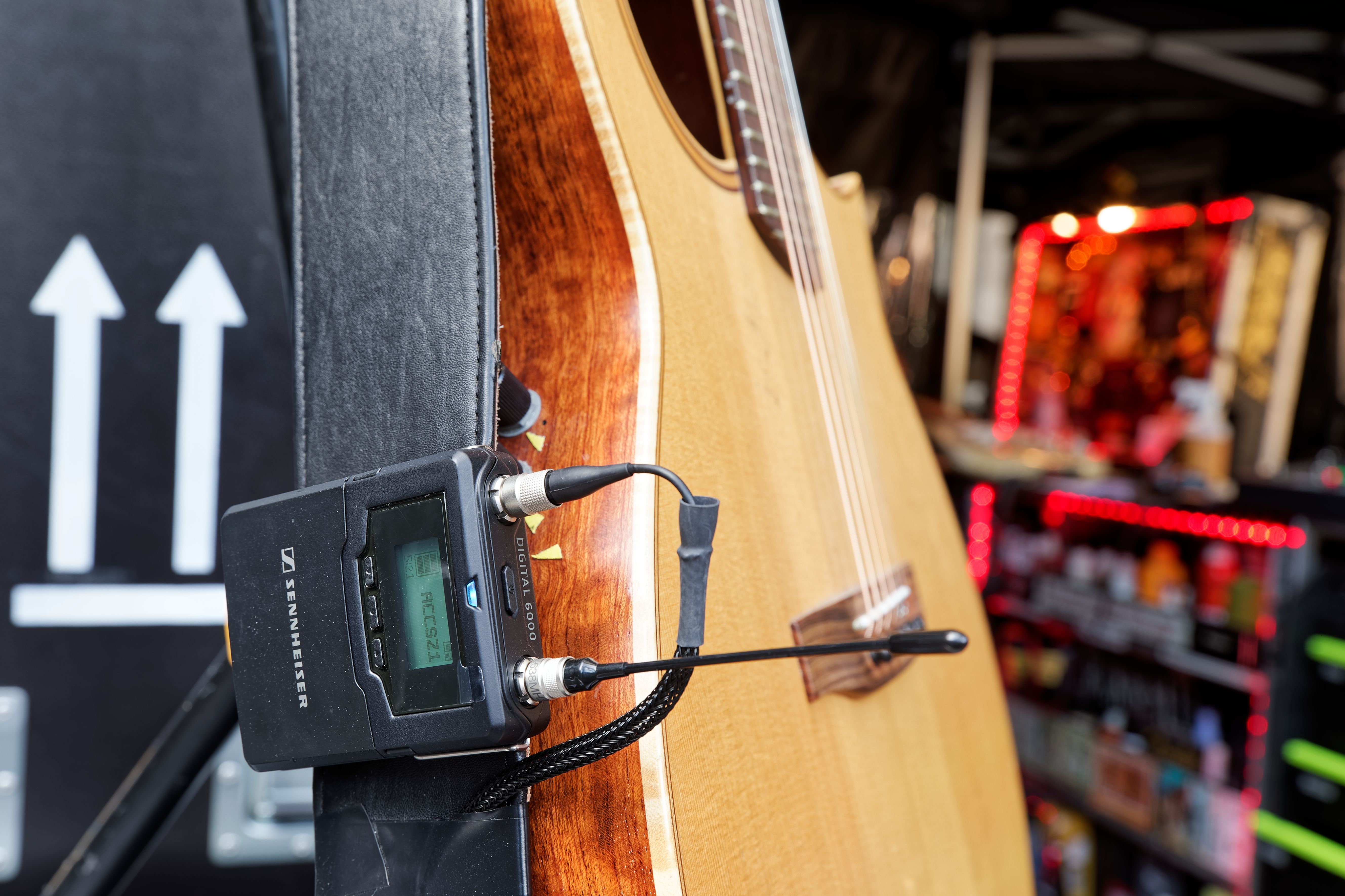 Für die Akustikgitarren waren die SK 6000 Taschensender im Einsatz