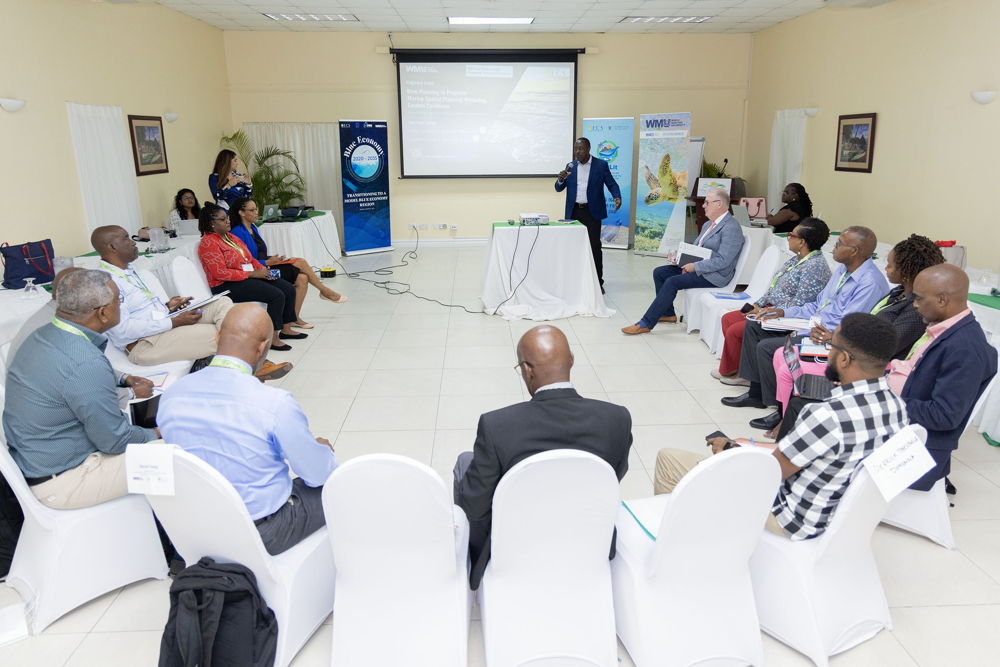 Mr Chamberlain Emmanuel, Head of the OECS Environmental Sustainability Division giving remarks at the workshop