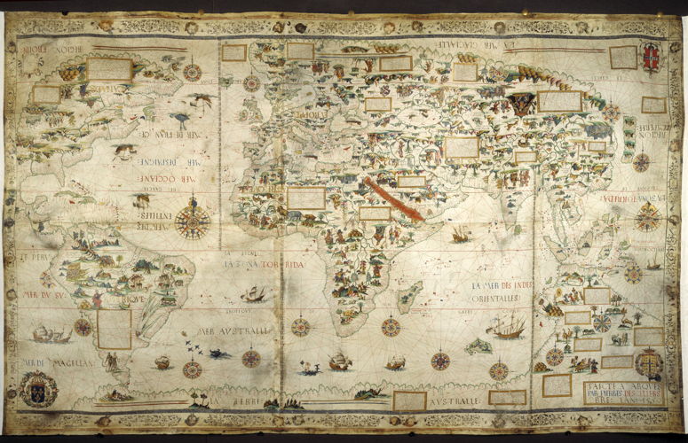  In Search of Utopia © Pierre Desceliers, Mappamundi (Map of the World), 1550.  British Library, London.
