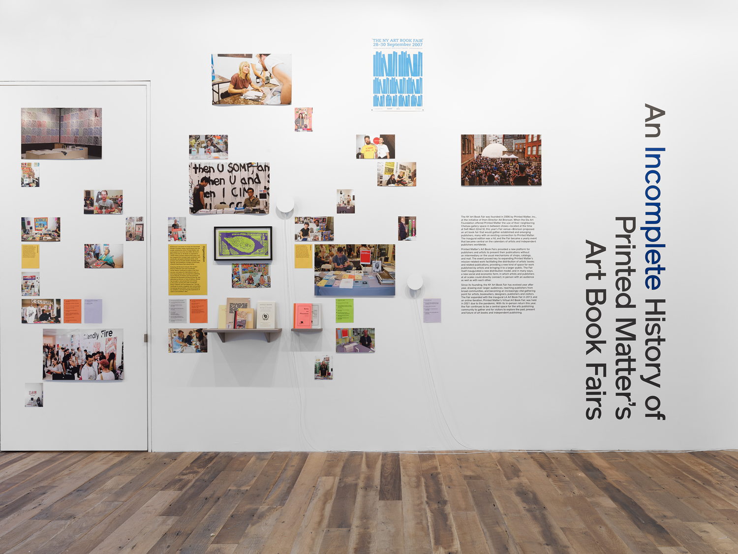 Installation view, ‘An Incomplete History of Printed Matter’s Art Book Fairs’, Hauser & Wirth New York, 22nd Street, until 29 October 2022. Courtesy Hauser & Wirth. Photo: Sarah Muehlbauer