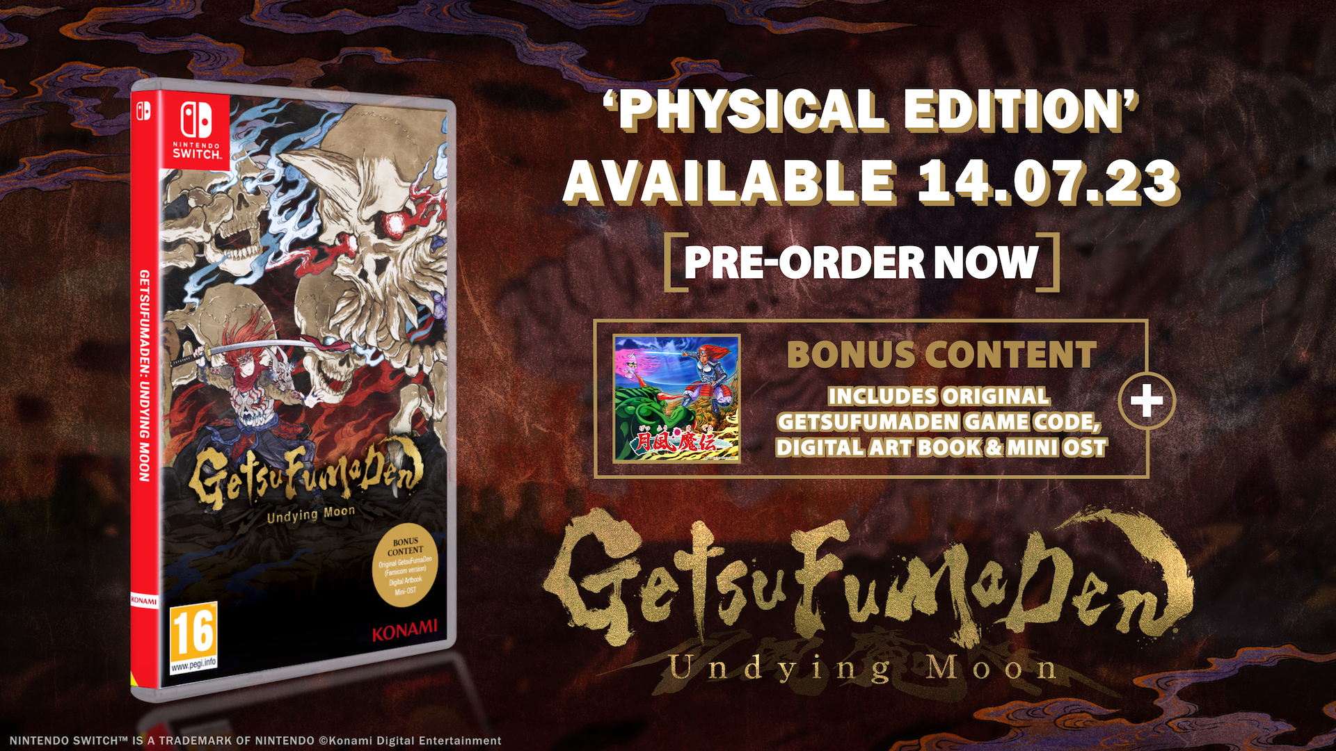 GetsuFumaDen: Undying Moon : deux éditions physiques pour Nintendo Switch™ seront disponibles le 14 juillet !