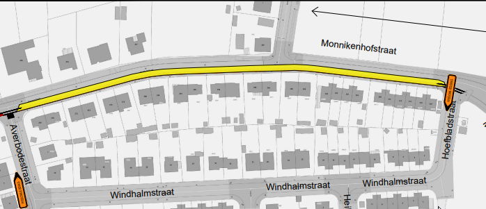 Asfalteringswerken fietspad Monnikenhofstraat fase 3