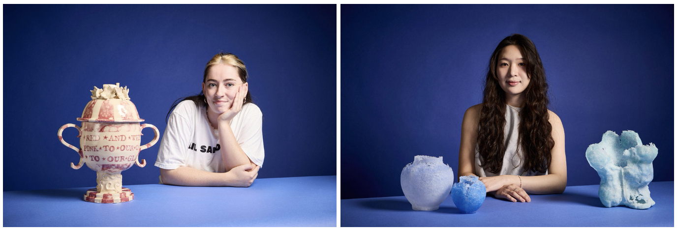 Above (from left): Lil Sanderson from Manchester School of Art, winner of the Ruup & Form Award; Yuna Kim, winner of the Future Icons ND Selects Award (Image: Mark Cocksedge)