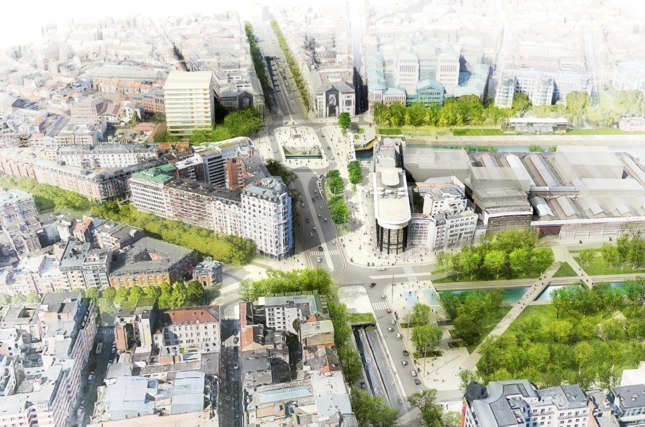 Vue globale du projet et de la nouvelle place-pont